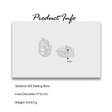 Geometric Texture S925 Silver Square Ear Hoop Earrings