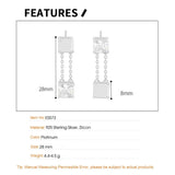 F.I.N.S Sterling Silver Zircon Chain Drop Earrings for Women Wedding Party