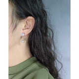 F.I.N.S Sterling Silver Zircon Chain Drop Earrings for Women Wedding Party