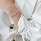 F.I.N.S S925 Sterling Silver Oval Beads Charm Bracelet