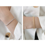 F.I.N.S S925 Sterling Silver Oval Beads Charm Bracelet