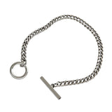 F.I.N.S S925 Silver Bracelet Geometric Circle Bar Link Chain Retro Style