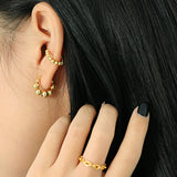 S925 Sterling Silver Geometric Round Bead Earrings