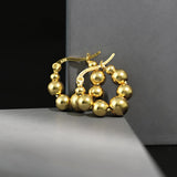 S925 Sterling Silver Geometric Round Bead Earrings