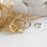 F.I.N.S S925 Silver Earrings INS Concave Hoop Women Accessories