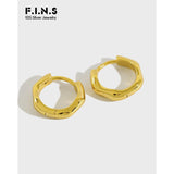 F.I.N.S S925 Silver Earrings INS Concave Hoop Women Accessories