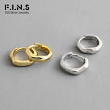 F.I.N.S S925 Silver Earrings INS Concave Hoop Women Accessories