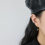 INS Pin Shape Silver 925 Stud Earrings