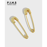 INS Pin Shape Silver 925 Stud Earrings