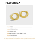 F.I.N.S S925 Silver Earrings Small Round Hoop Geometry Female Earrings