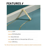 Sterling Silver Necklace Geometric Rectangle Pendants Women Chain