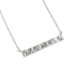 Sterling Silver Necklace Geometric Rectangle Pendants Women Chain