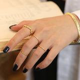Irregular Slim Ring Concave Finger Fine Rings Women S925 Sterling Silver