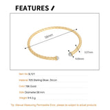 Zircon Twist Pure S925 Sterling Silver Bracelet Texture Open Wrist Hand Bangle