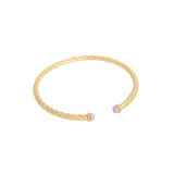 Zircon Twist Pure S925 Sterling Silver Bracelet Texture Open Wrist Hand Bangle