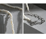 F.I.N.S 3mm Mini Baroque Pearl Chain S925 Silver Necklace