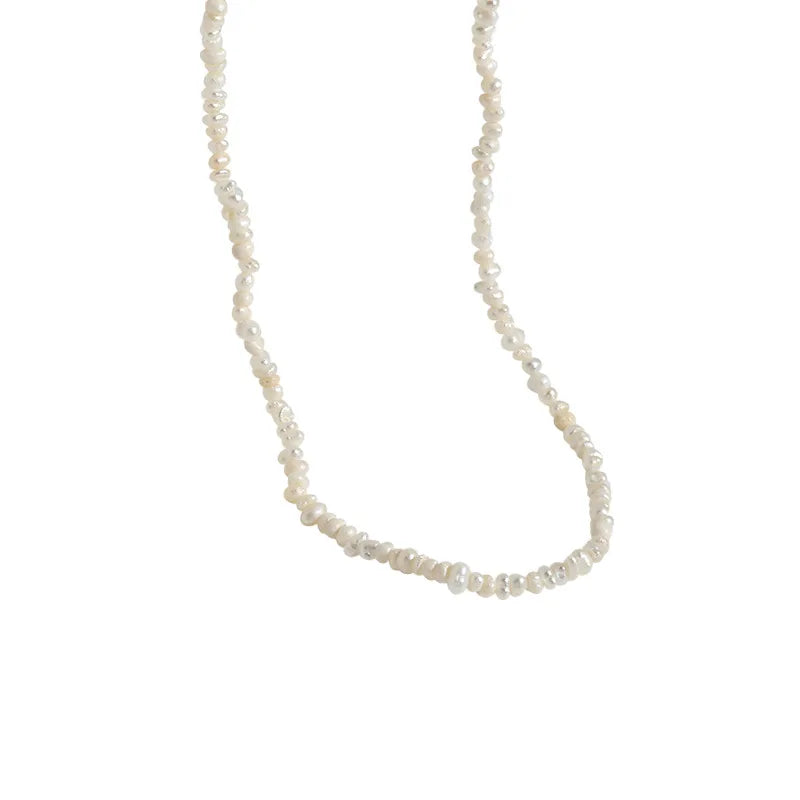 F.I.N.S 3mm Mini Baroque Pearl Chain S925 Silver Necklace
