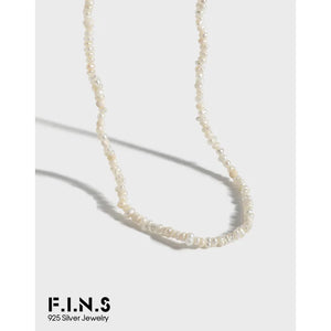 F.I.N.S 3mm Mini Baroque Pearl Chain S925 Silver Necklace