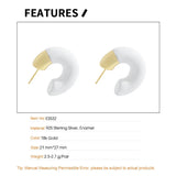 Enameled S925 Sterling Silver Studs Textured Round Drop Glaze Earrings