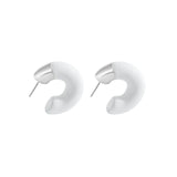 Enameled S925 Sterling Silver Studs Textured Round Drop Glaze Earrings