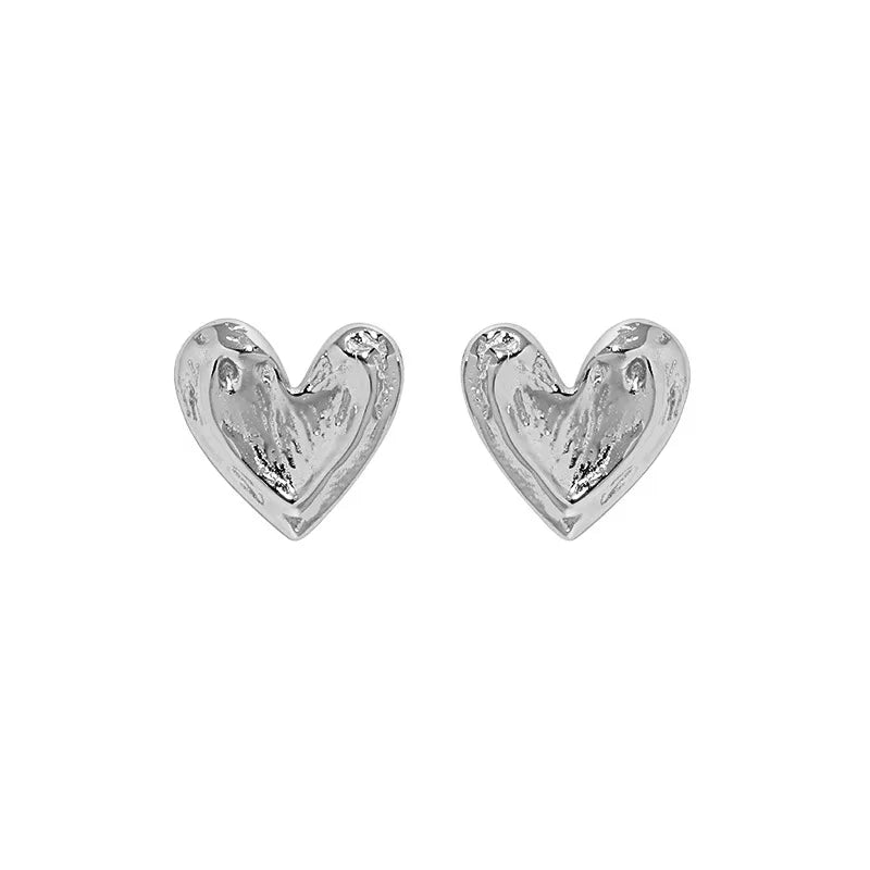 F.I.N.S Woman S925 Silver Small Heart Earrings