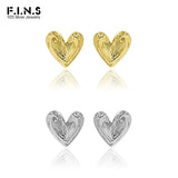 F.I.N.S Woman S925 Silver Small Heart Earrings