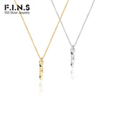 Color Zircon S925 Silver Bar Pendant Chain Necklace