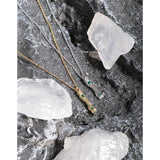 Color Zircon S925 Silver Bar Pendant Chain Necklace