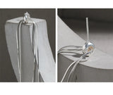 Adjustable 100% S925 Silver Snake Chain Tassel Earrings Dangle