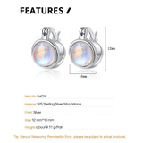 Moonstone Sterling Silver Earrings Small Piercing Ear Buckle Fine Jewelry