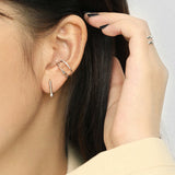 925 Sterling Silver Zircon Ear Cuffs for Women