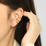 925 Sterling Silver Zircon Ear Cuffs for Women