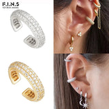 925 Sterling Silver Zircon Ear Cuffs for Women