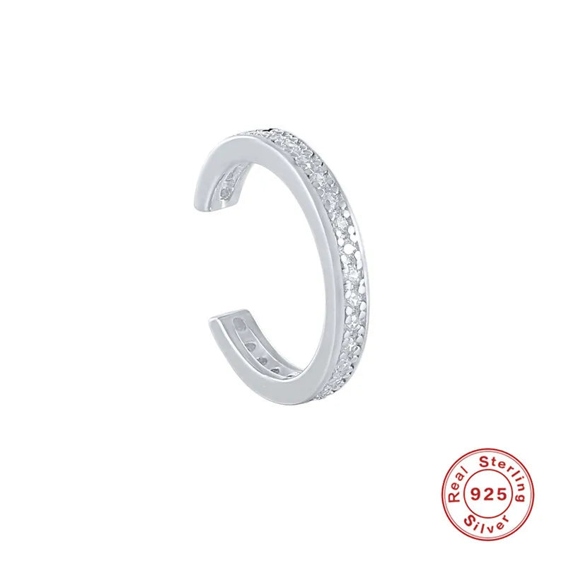 925 Sterling Silver Zircon Ear Cuffs for Women