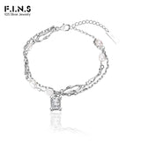 S925 Silver Baroque Pearl Zircon Bracelet For Girls