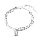 S925 Silver Baroque Pearl Zircon Bracelet For Girls