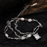 S925 Silver Baroque Pearl Zircon Bracelet For Girls