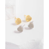 S925 Sterling Silver Heart Stud Earrings Moonstone Ear Studs