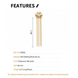 Zircon Snowflake Ear Clip S925 Sterling Silver Tassel Chain Earcuff