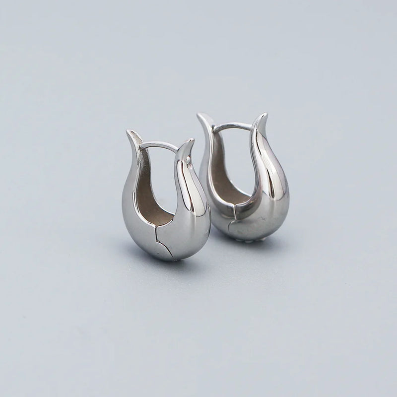 925 Silver Geometric Hoops Earrings for Women