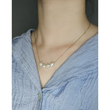 Minimalism Baroque Pearl Clavicle Necklace S925 Sterling Silver Chain for Women