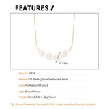 Minimalism Baroque Pearl Clavicle Necklace S925 Sterling Silver Chain for Women