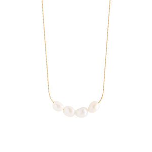 Minimalism Baroque Pearl Clavicle Necklace S925 Sterling Silver Chain for Women