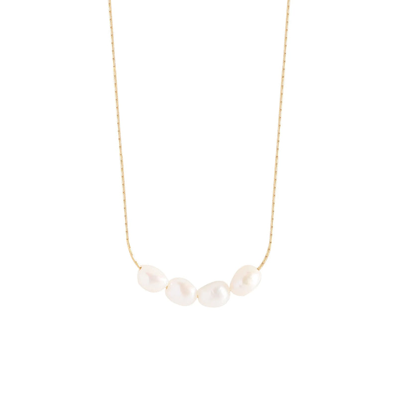 Minimalism Baroque Pearl Clavicle Necklace S925 Sterling Silver Chain for Women
