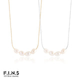 Minimalism Baroque Pearl Clavicle Necklace S925 Sterling Silver Chain for Women