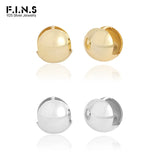 F.I.N.S Minimalism Round Ball Pure S925 Sterling Silver Earrings