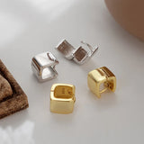 925 Silver Small Hoop Earrings Geometry Square Oval