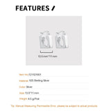 925 Silver Small Hoop Earrings Geometry Square Oval
