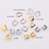 925 Silver Small Hoop Earrings Geometry Square Oval