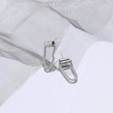 Minimalist 925 Silver Tassel Chain Ear Studs Punk Tube Earrings